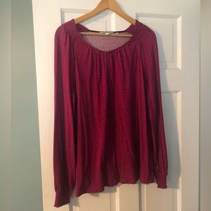 Boden Pintucked Knit Blouse